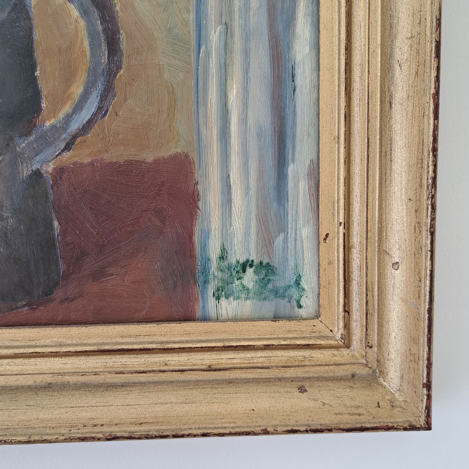Swedish Mid Century Floral Oil Painting photo for sale