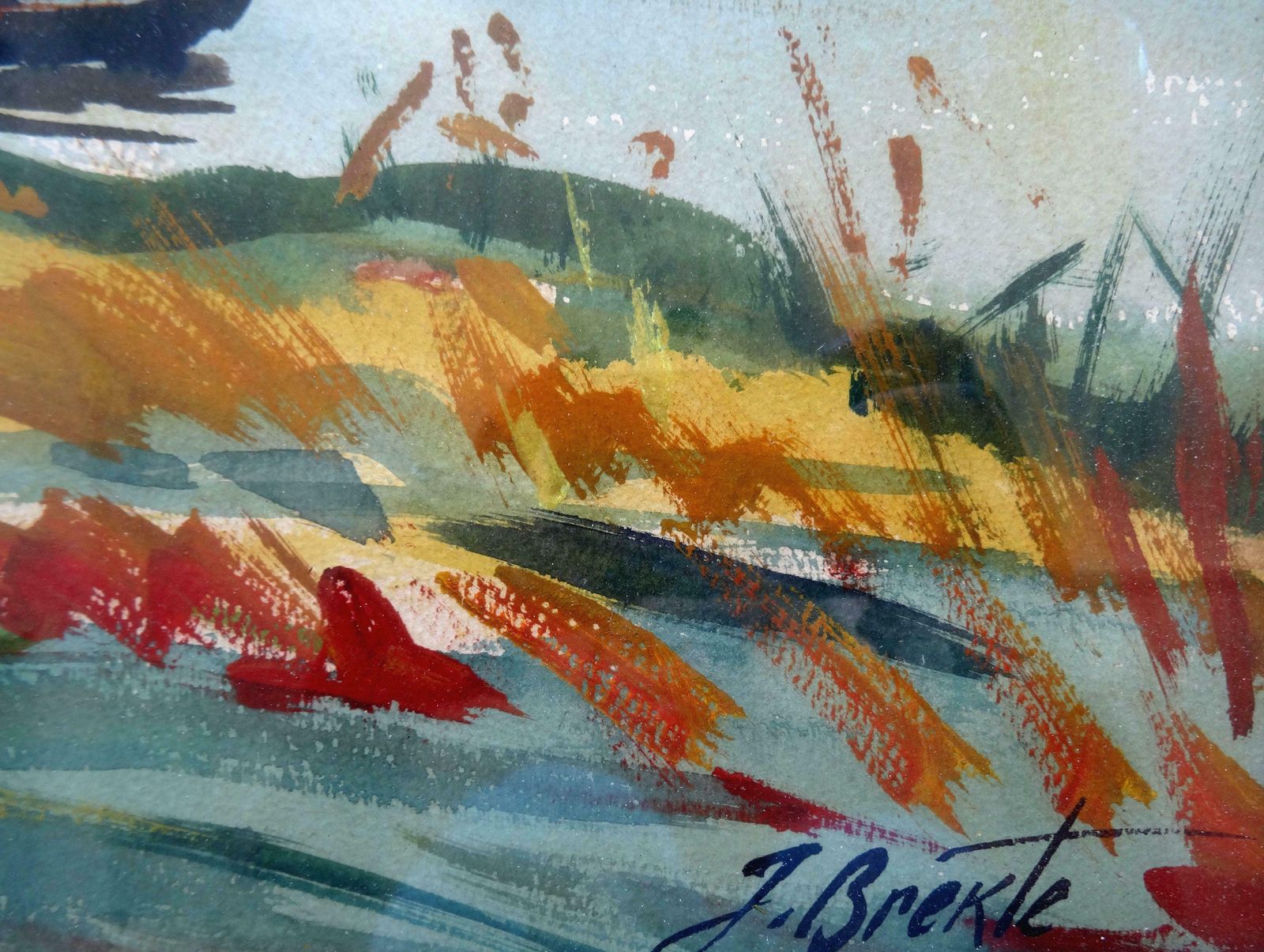 Janis Brekte Lake. 1965, Paper, Watercolor, 52x67 Cm 1965 photo furniture