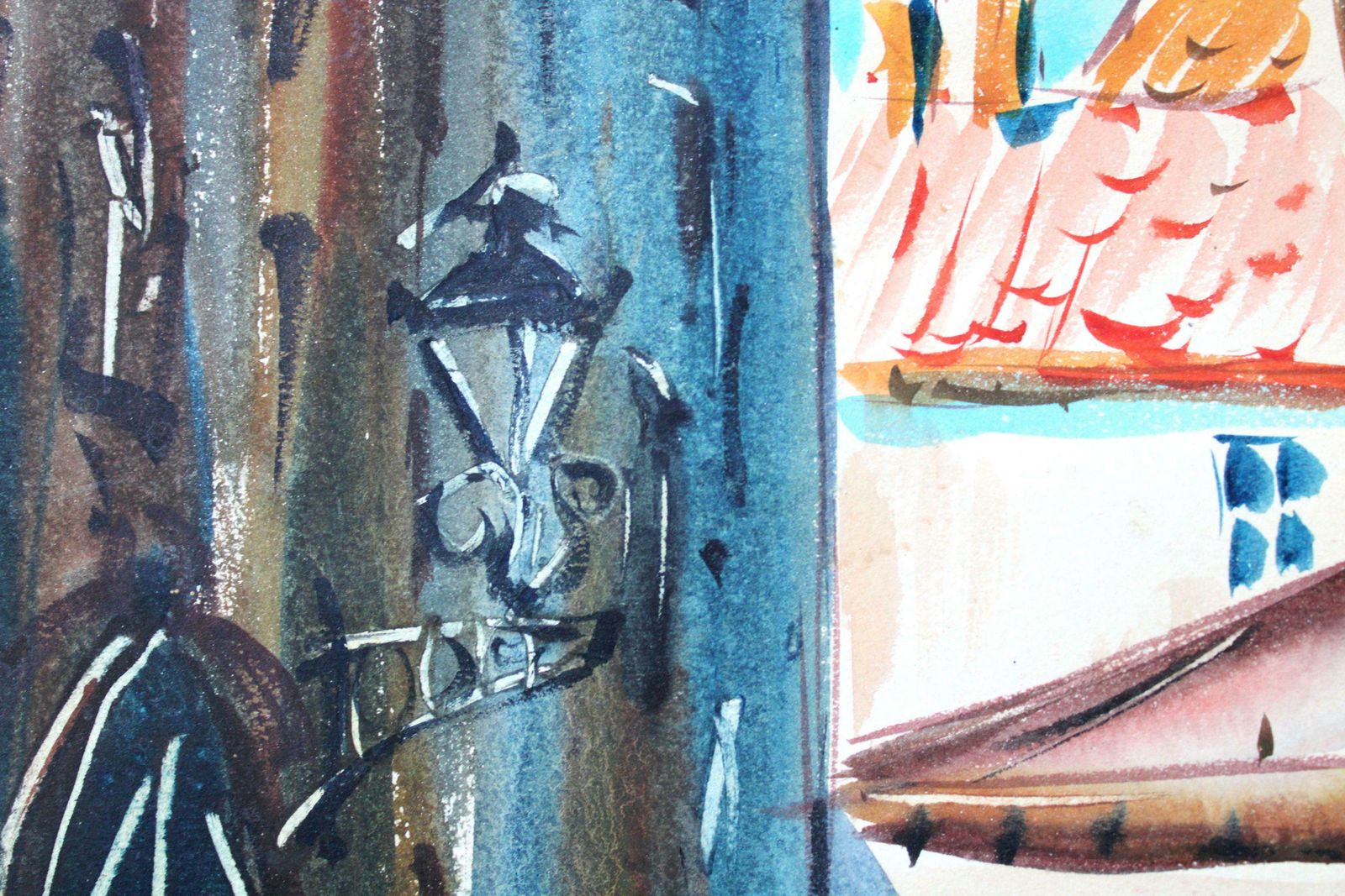 Janis Brekte Sunny Day In Old Riga. Paper, Watercolor, 42x30, 5 Cm photo vinterior