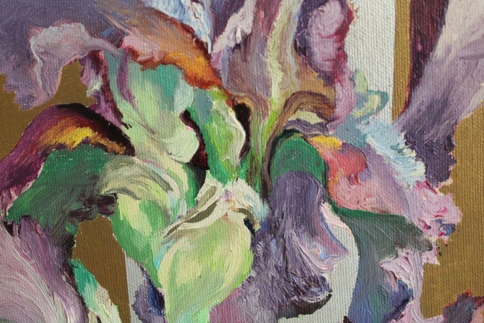 Juris Jurjans Purple Irises. 1998, Canvas, Oil, 35x25 Cm 1998 photo buy