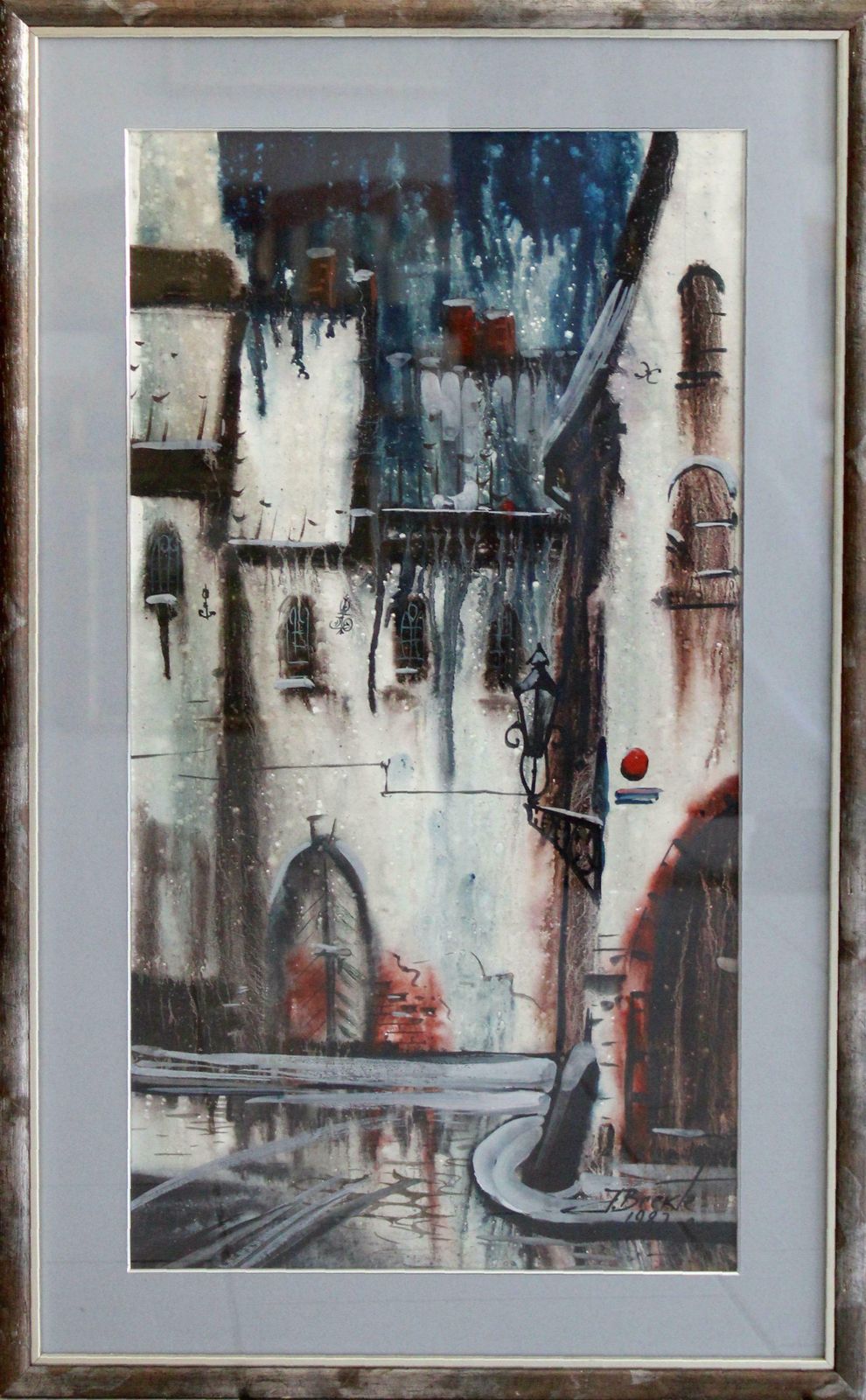 Janis Brekte Old Riga. 1982, Paper, Watercolor, 60x32 Cm photo furniture
