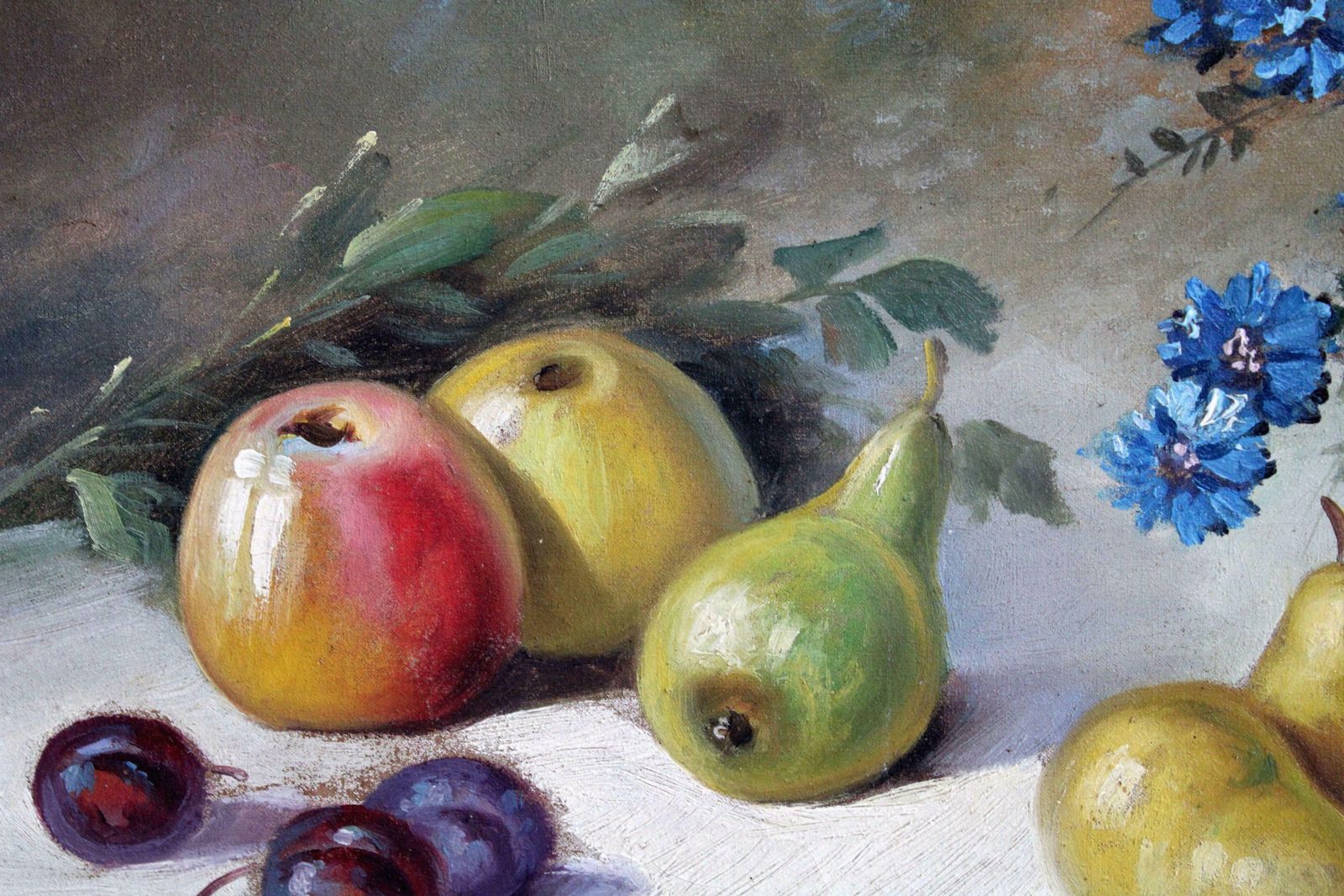 A. Kins Still Life. 20s 30s, Canvas, Oil, 48.5x70 Cm 1920 30s photo vinterior