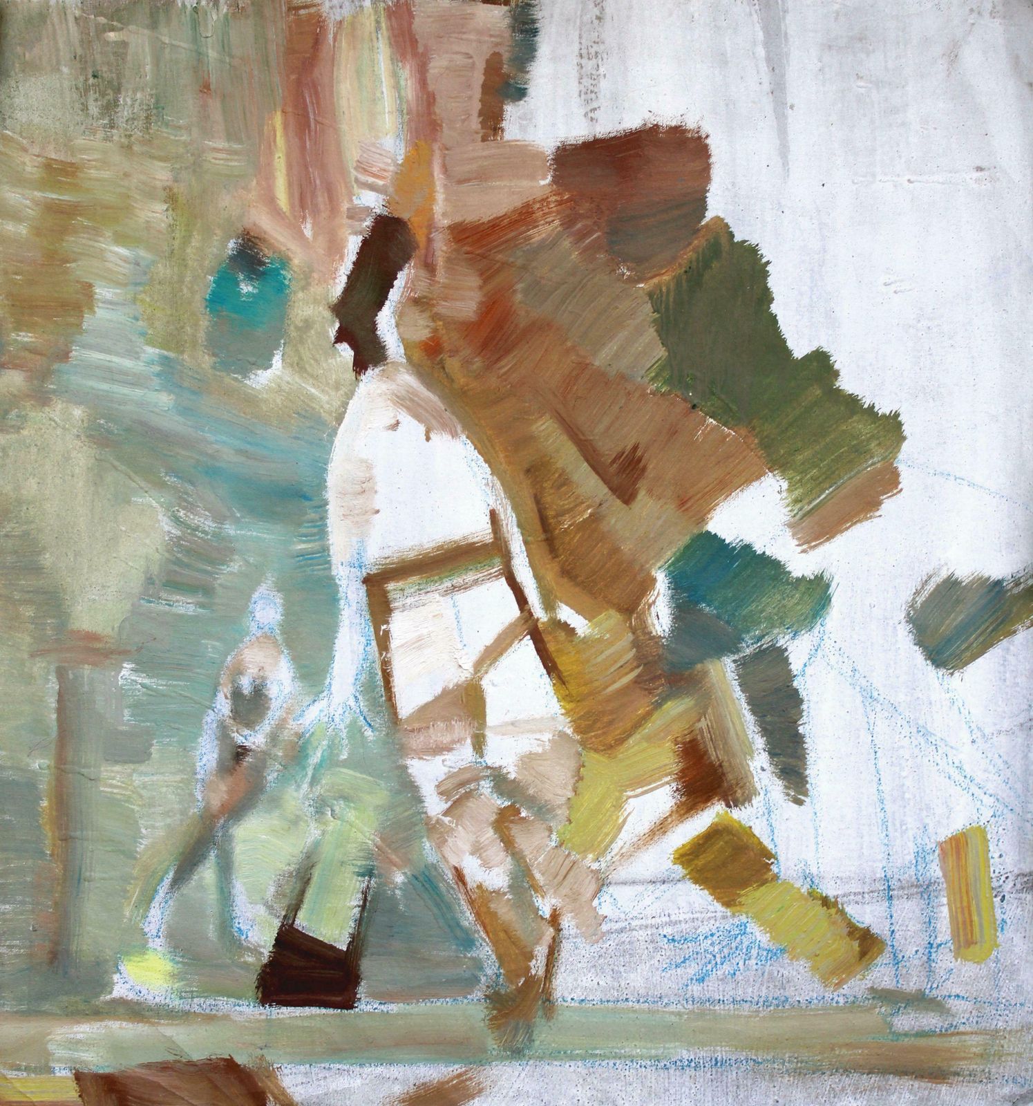 Victor Karnauh For A Walk. Oil On Loose Canvas, 45 X 42 Cm
