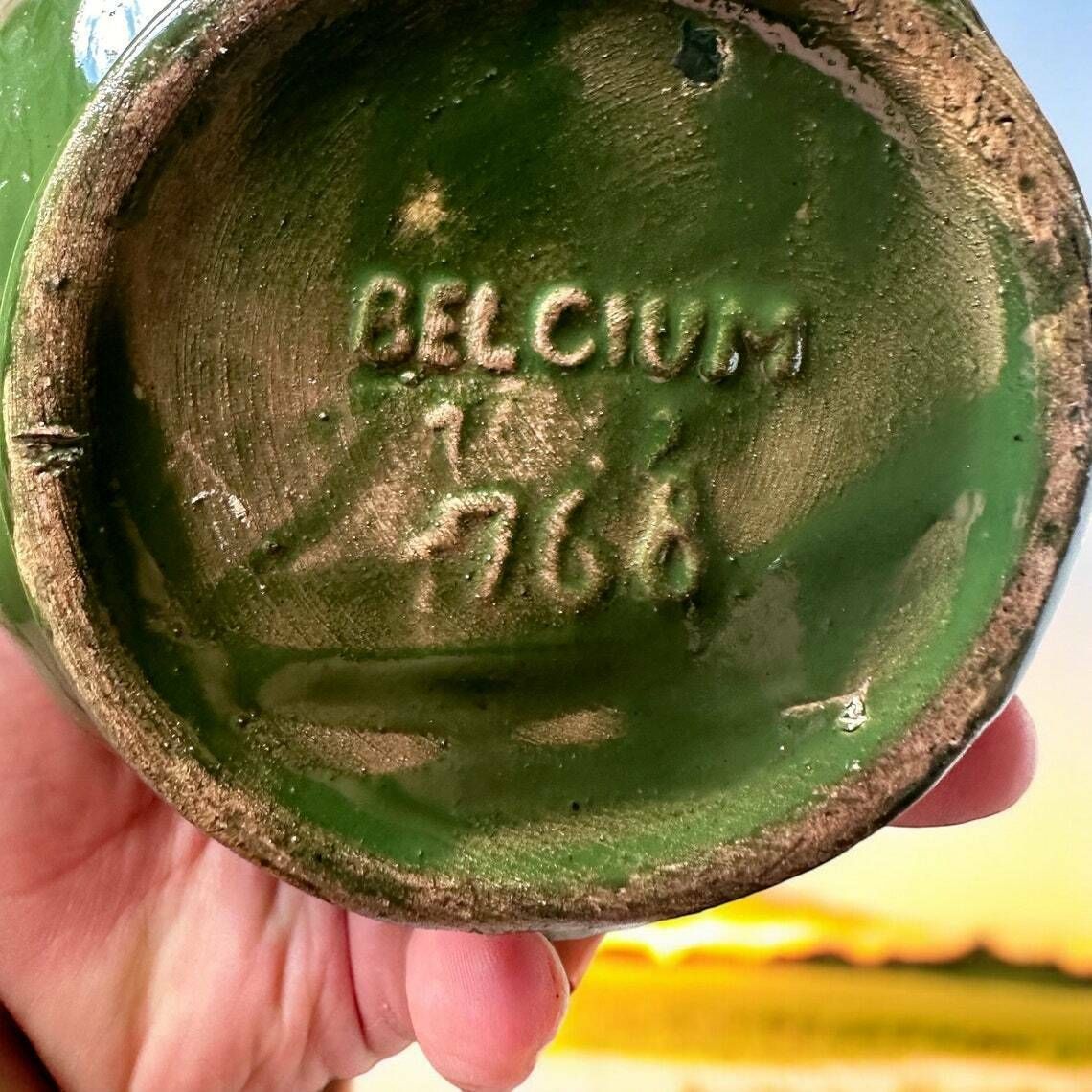 Faïencerie De Thulin Art Deco Ceramic Vase / Thulin Small Pitcher / Antique Belgium Pottery photo vinterior