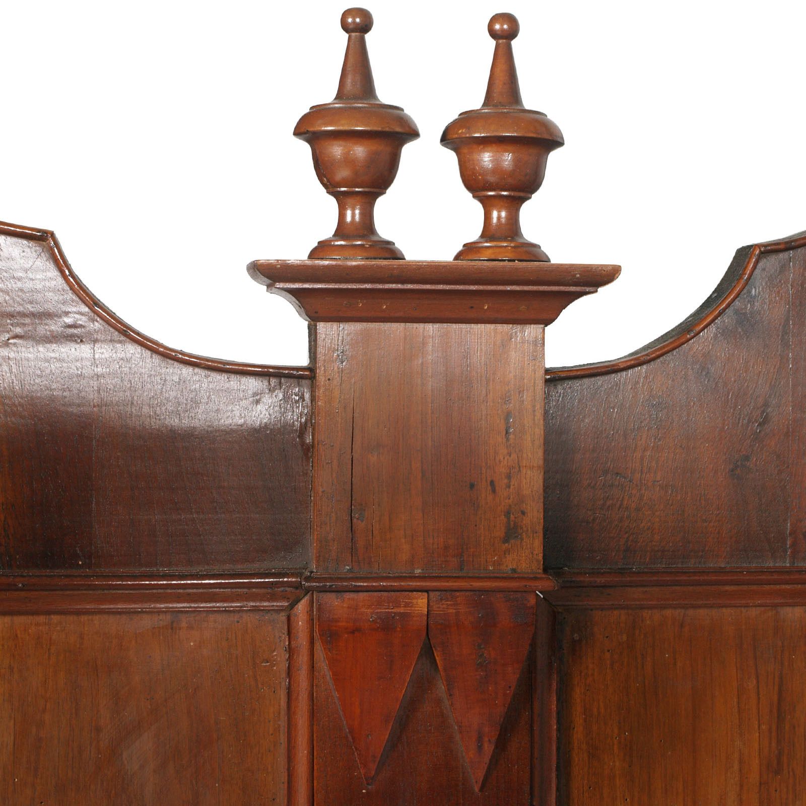 Furniture Italy 19th Century Majestic Double Bed In Walnut Restored And Polished To Wax photo