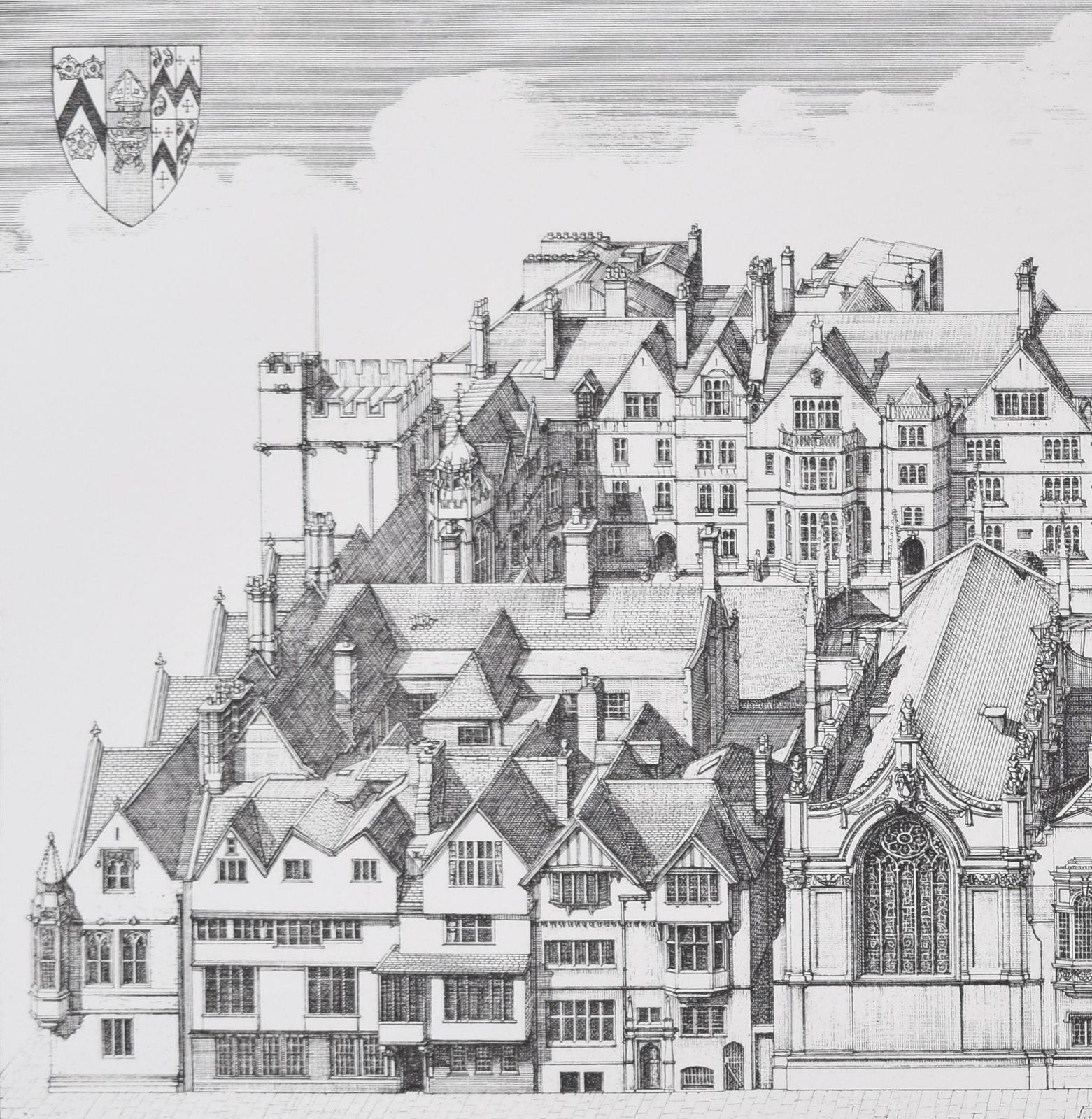 Andrew Ingamells Brasenose College, Oxford Etching By Andrew Ingamells photo furniture
