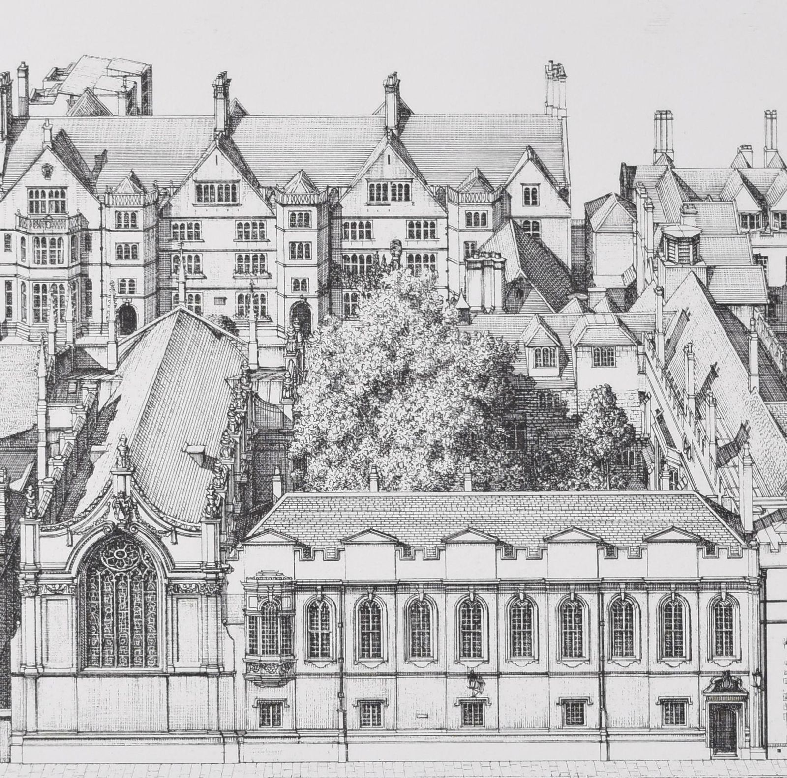 Andrew Ingamells Brasenose College, Oxford Etching By Andrew Ingamells photo for sale