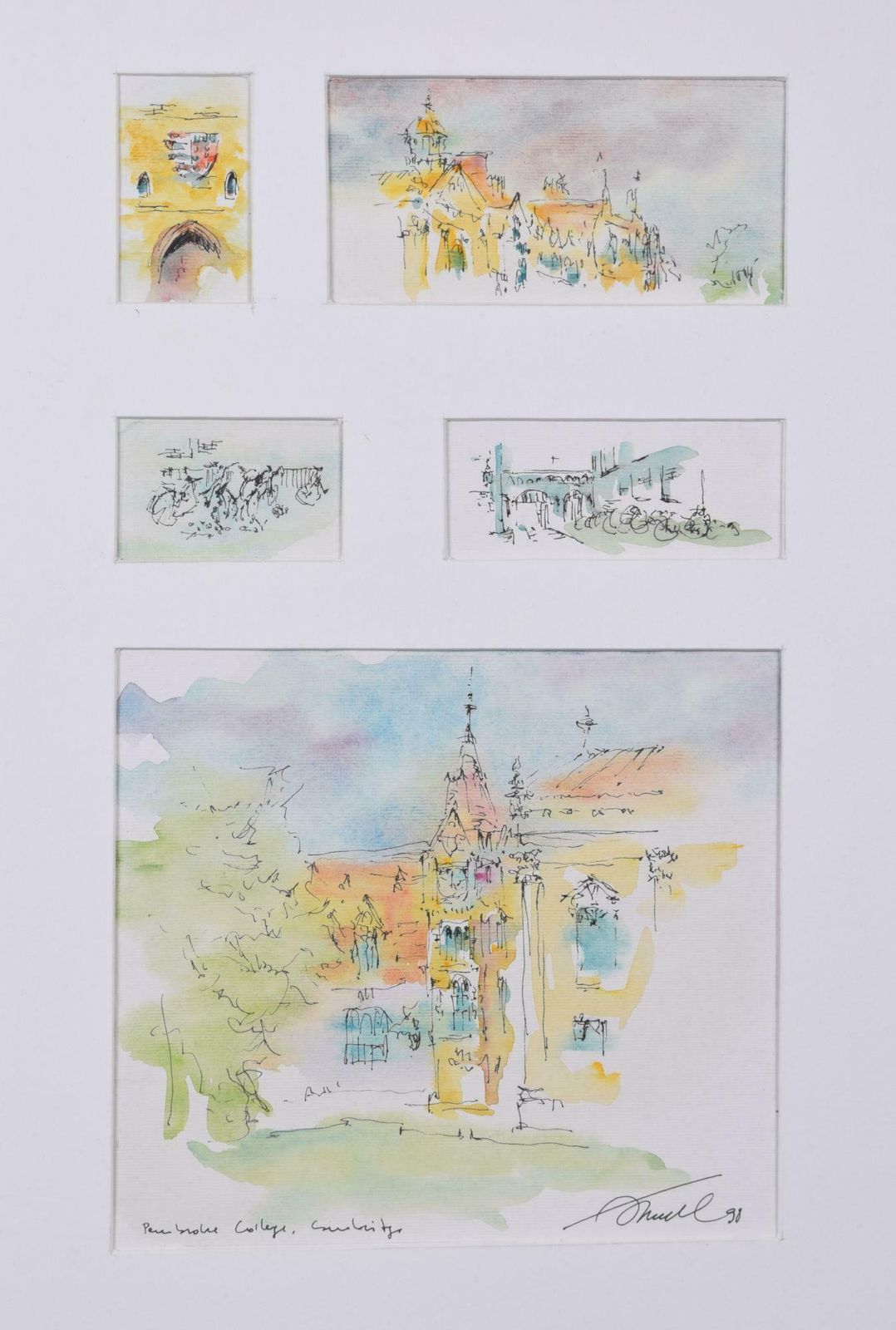 Unknown Pembroke College, Cambridge Watercolour Vignettes 1998