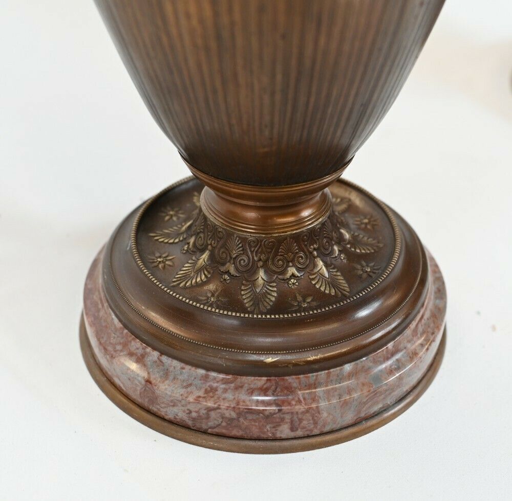 1850.0 Pair French Bronze Amphora Urns After Barbedienne Classical Antiquity photo