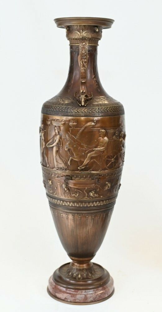 photo vinterior Pair French Bronze Amphora Urns After Barbedienne Classical Antiquity