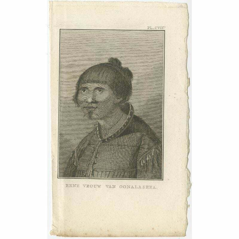 Antique Print Of A Woman Of Unalaska In The Aleutian Islands, Alaska, 1803 photo furniture
