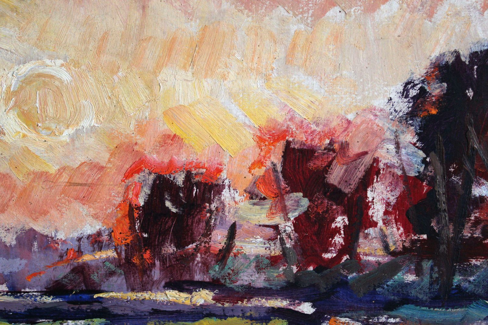 Harijs Veldre Sunset. Cardboard, Oil, 50x70 Cm photo 1461.0