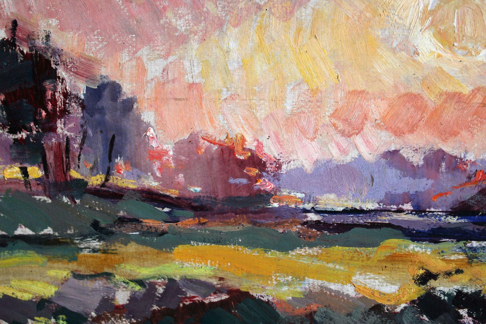 Harijs Veldre Sunset. Cardboard, Oil, 50x70 Cm photo buy