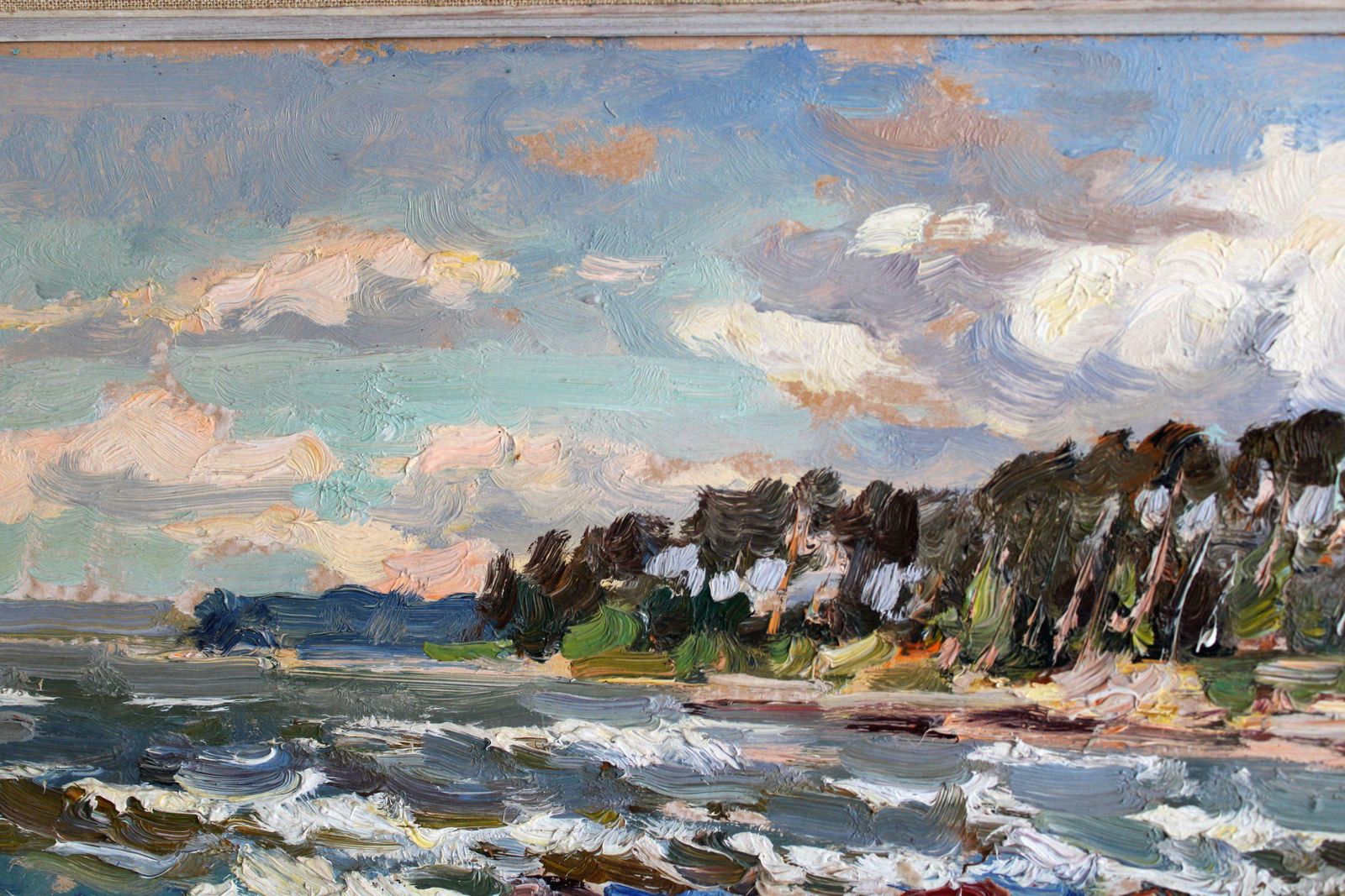Edgars Vinters Rocky Seashore. 1980, Cardboard, Oil, 48x66 Cm photo 1374.0