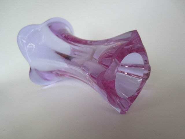 Murano/Czech Colour Changing Pink Alexandrite Sommerso Art Glass Bud Vase 1970's photo buy