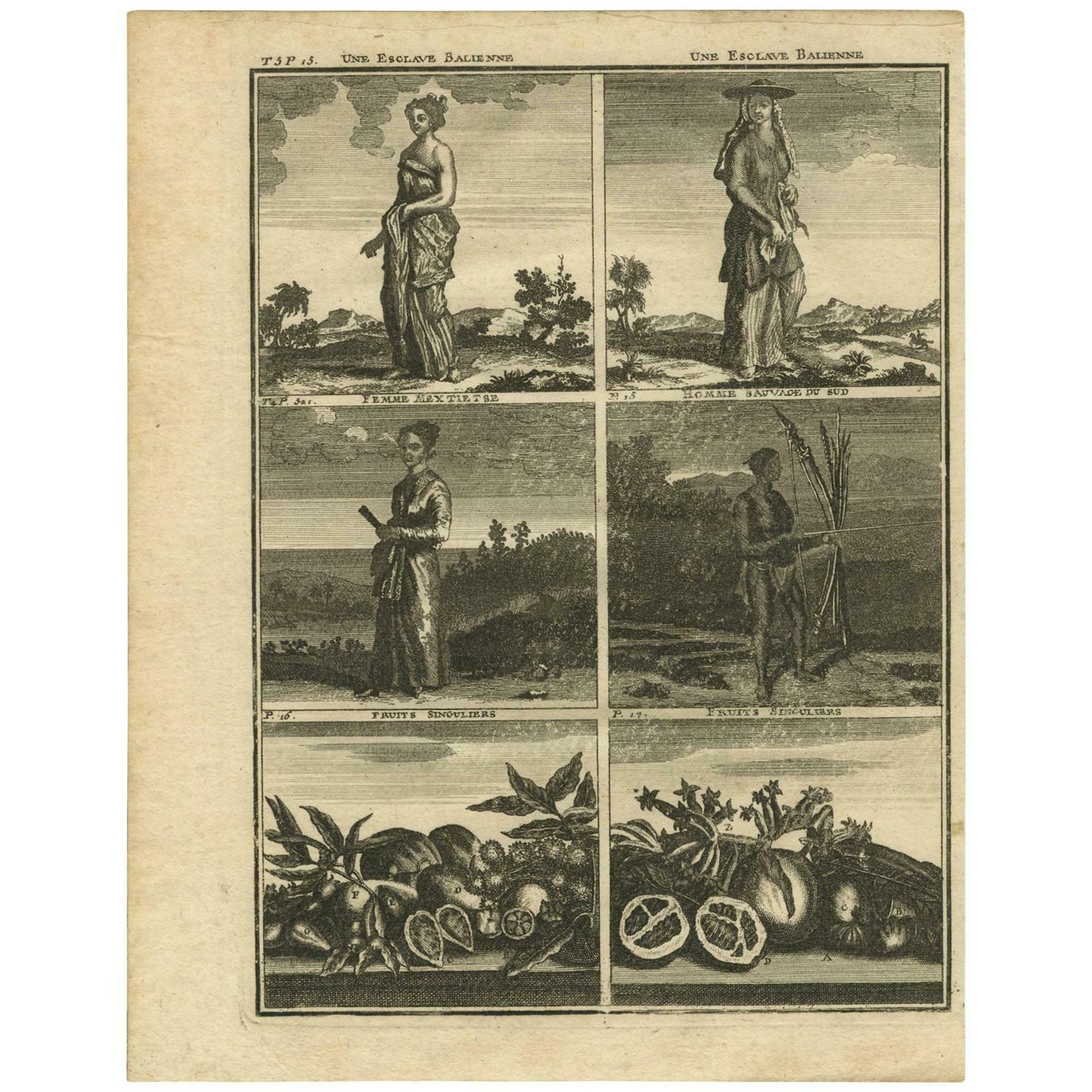 Antique Print With Various Asian Scenes ‘Incl. Indonesia’ By C. De Bruin, 1728