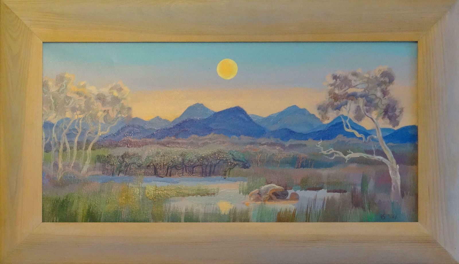 Zita Sudnika Moonlight. Oil On Canvas, 37x75 Cm photo furniture