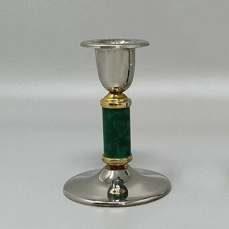1960s Gorgeous Pair Of Green Candle Holders. Made In France photo Home Decor