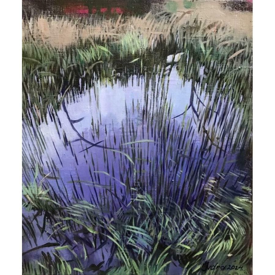 Ivdra Antra Swamp Studio. 2024, Oil On Canvas, 30x25 Cm
