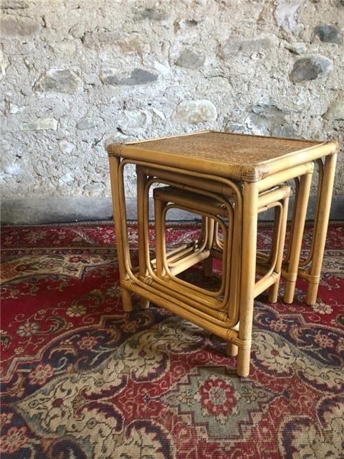 Beautiful Vintage Bamboo Nest Of Tables photo furniture