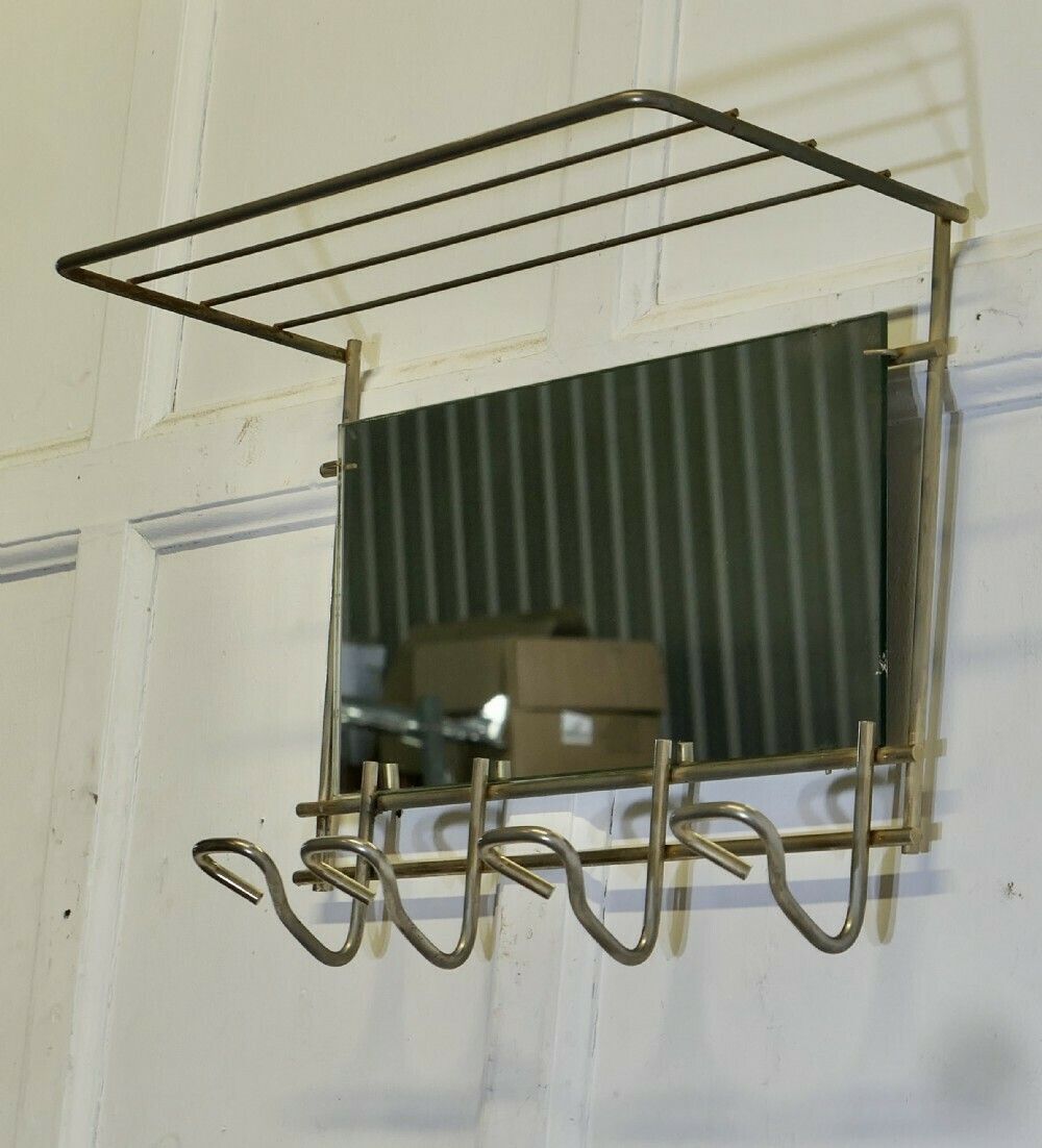 Mid Century Retro Polished Steel Mirrored Hat And Coat Rack photo Furniture