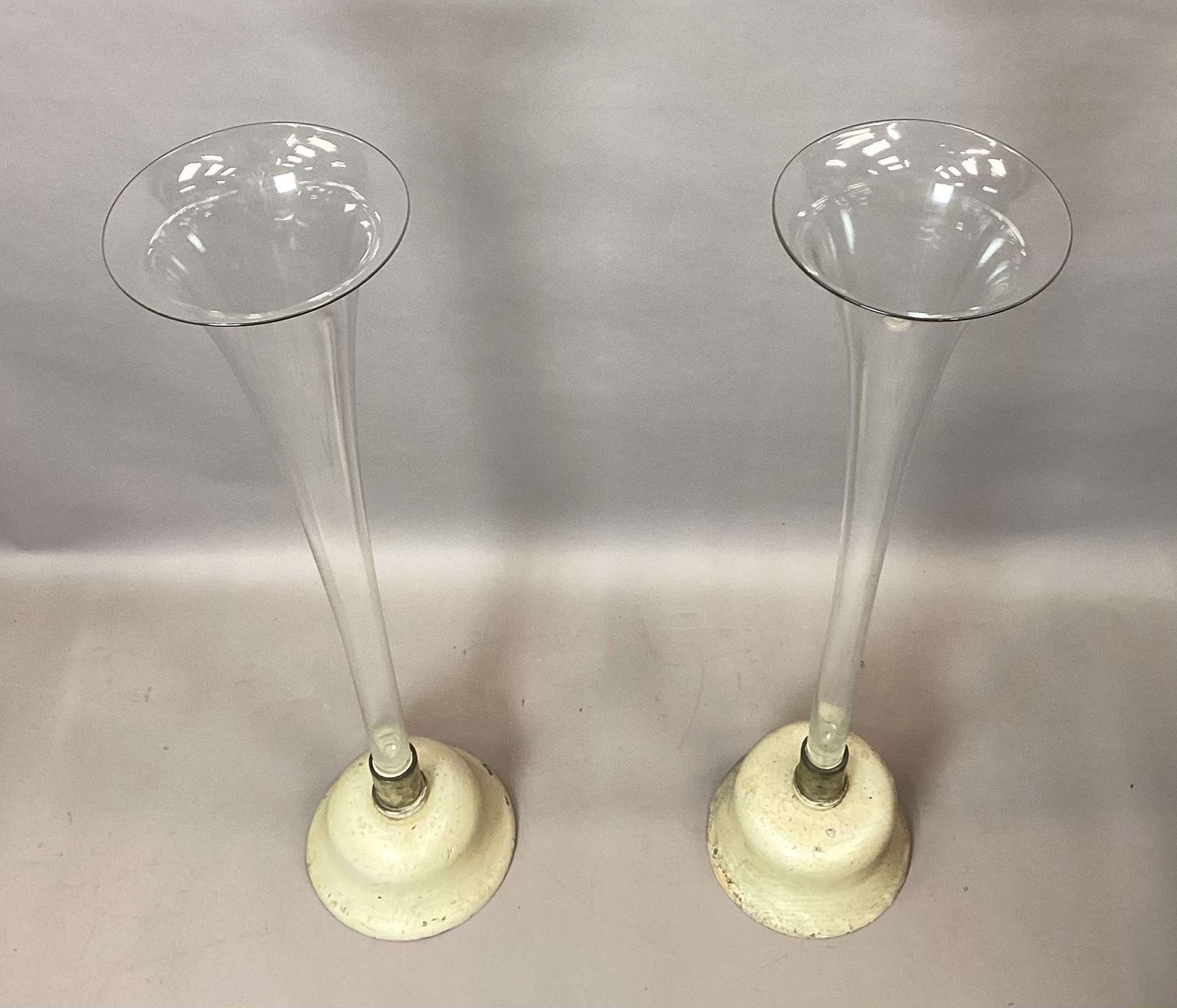 An Impressive C19th Pair Of Very Large Trumpet Vases photo for sale