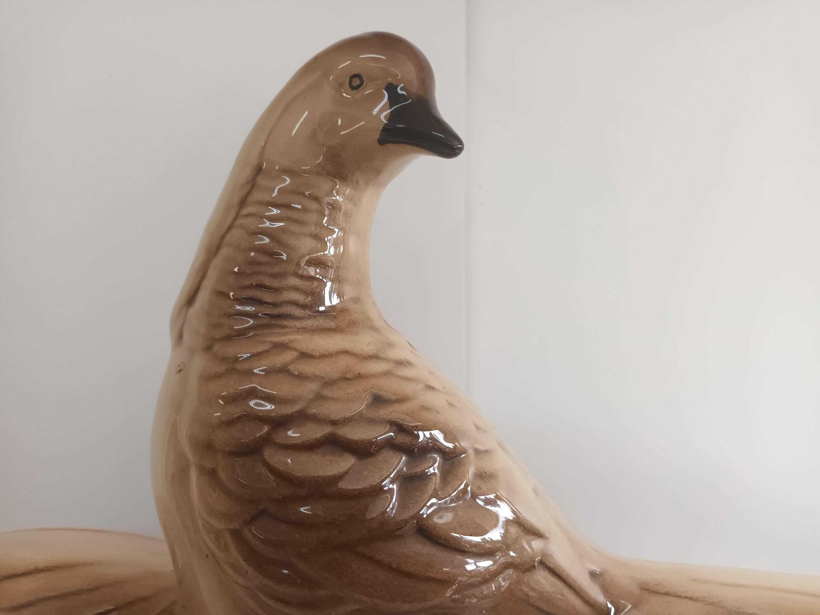 Art Deco Vintage Pheasants Statue Ceramic St Clement Radegonde French 1930 Decorative Large photo buy