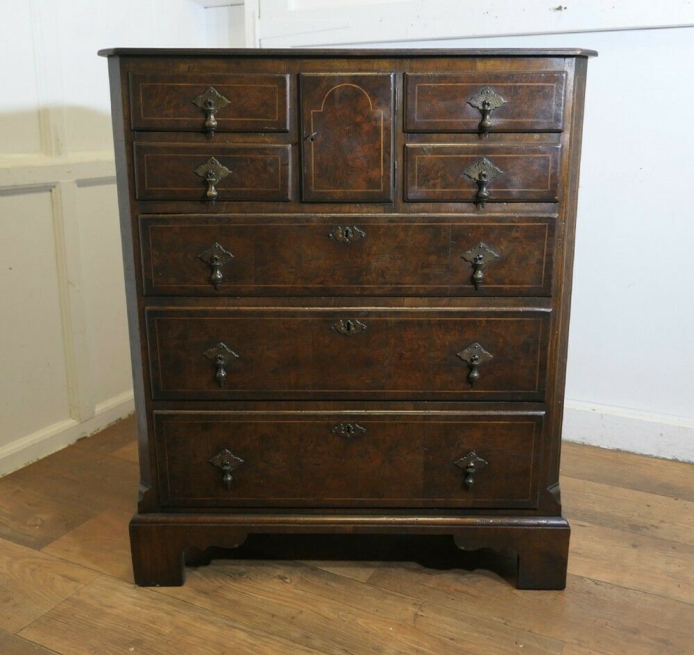 photo for sale A Fine Bur Walnut And Oak Chest Of Drawers