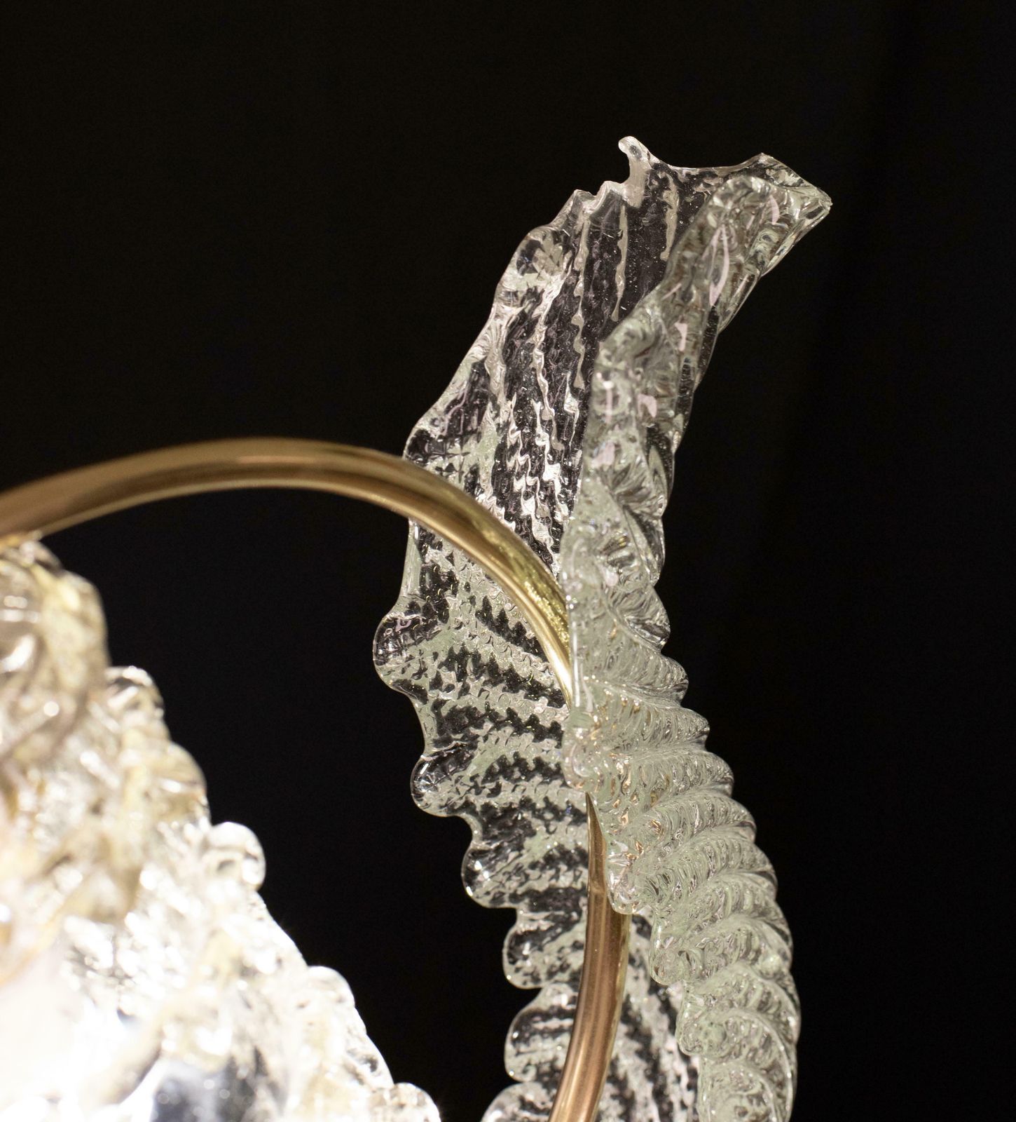 Lighting Elegant Art Decò Barovier And Toso Chandelier, 1940s photo