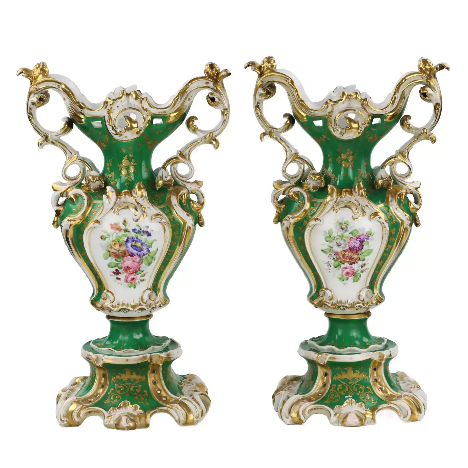 Pair Of Impressive Vases In Neo Rococo Style, Late 19th Century. photo furniture
