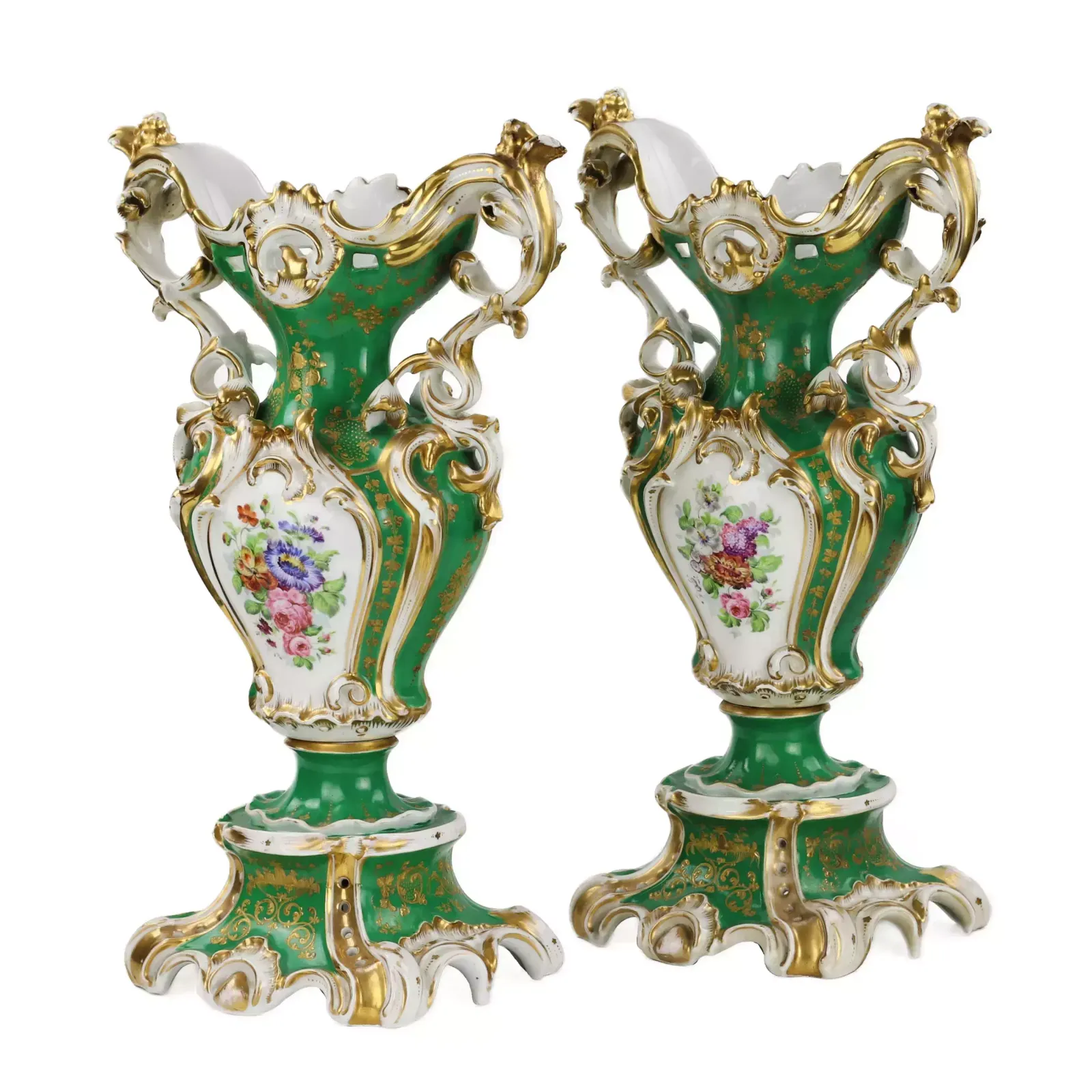 Pair Of Impressive Vases In Neo Rococo Style, Late 19th Century. photo for sale
