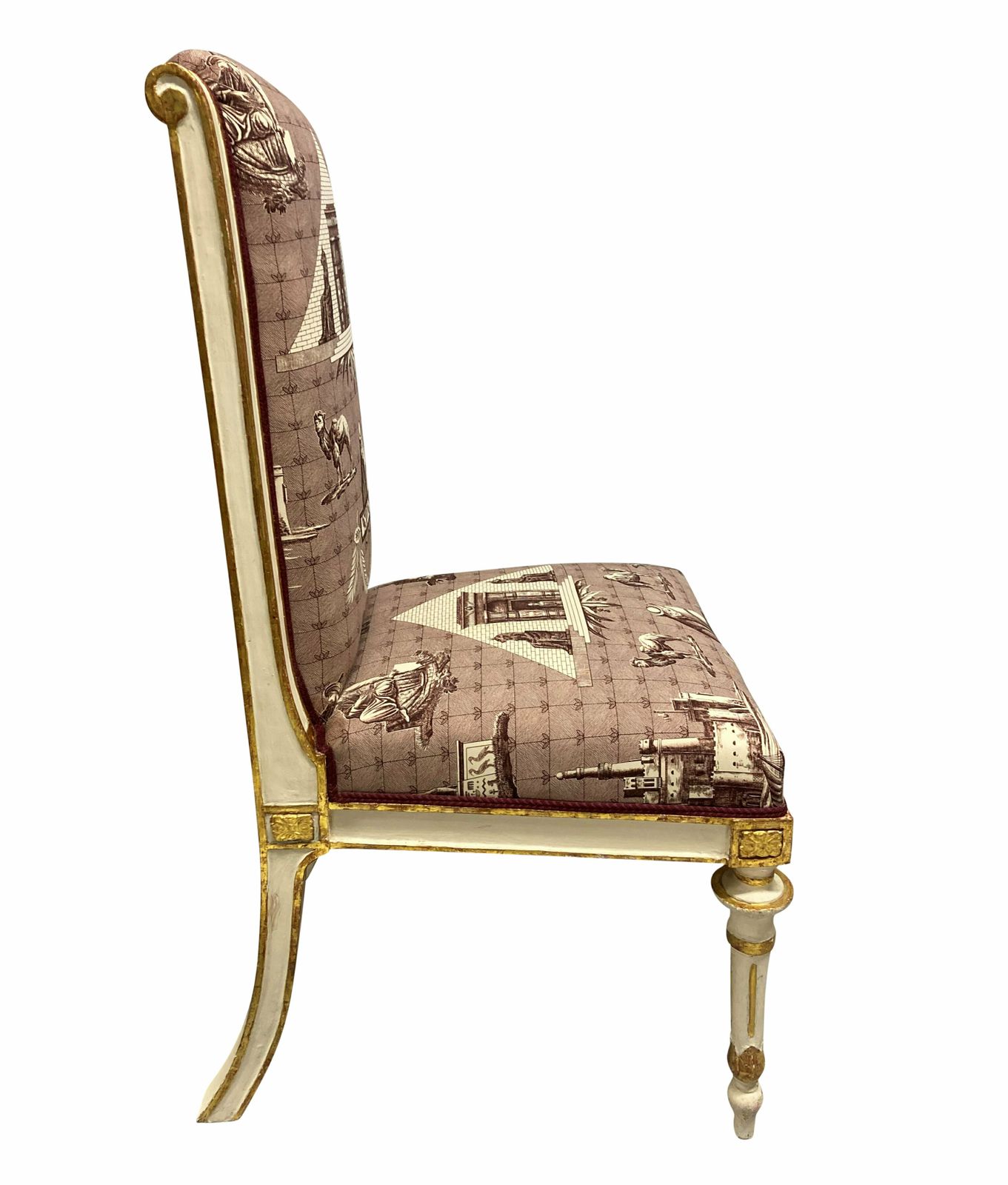 A Pair Of Painted & Gilded French Empire Side Chairs photo for sale