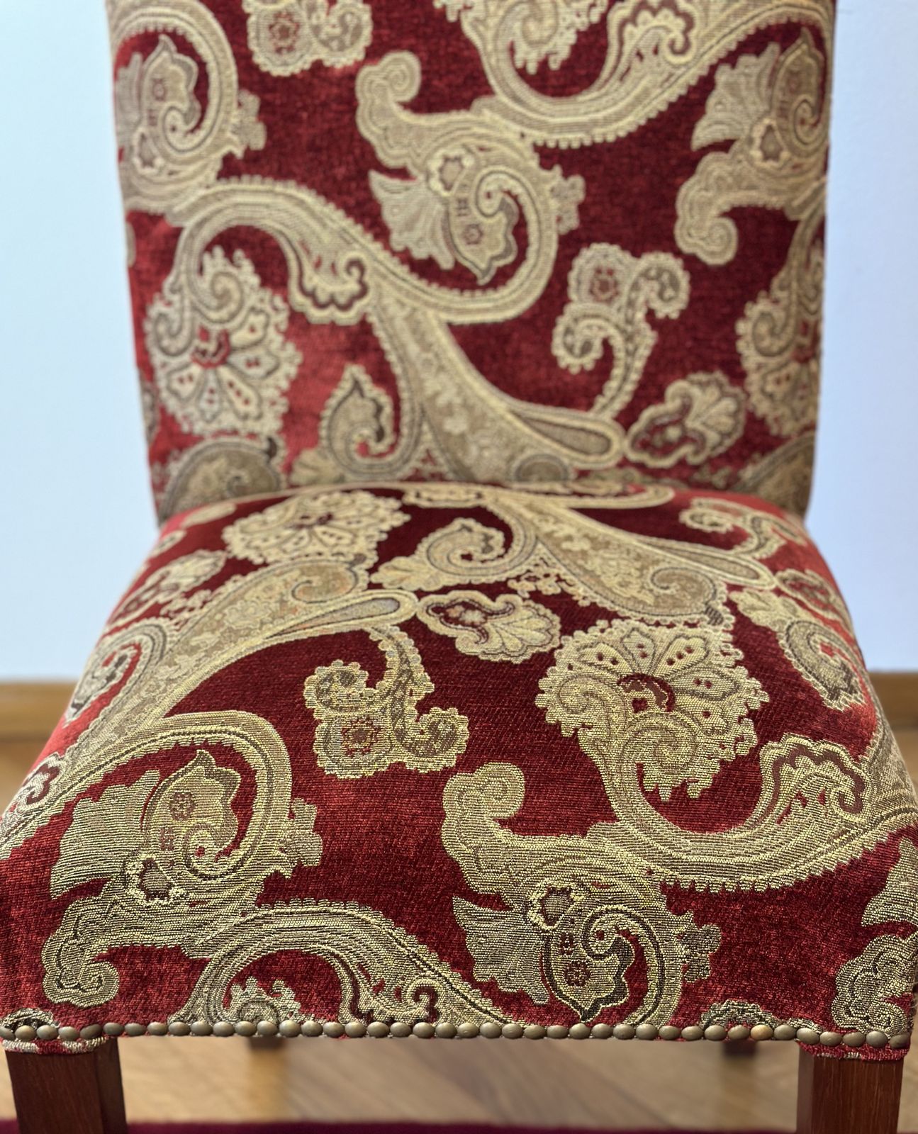 Dining Chairs In Cedar Wood And Fabric   Set Of 8 photo furniture