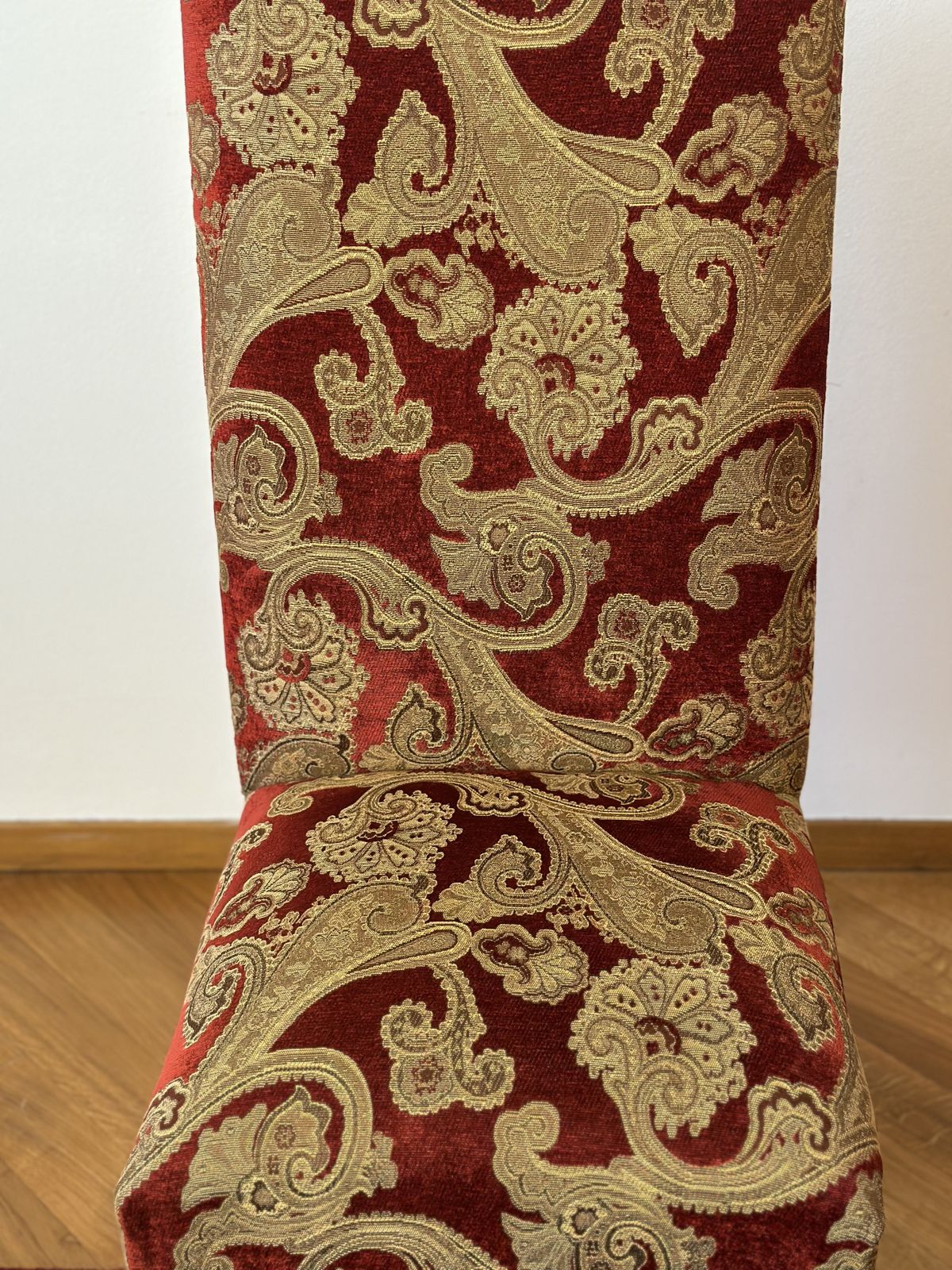 Dining Chairs In Cedar Wood And Fabric   Set Of 8 photo for sale