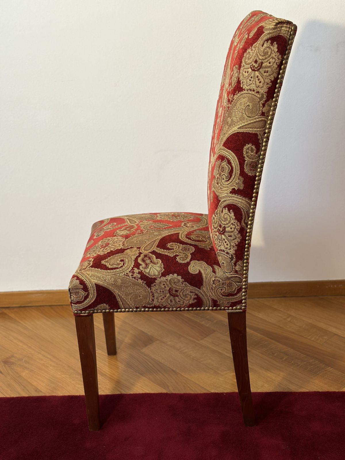Dining Chairs In Cedar Wood And Fabric   Set Of 8 photo vinterior