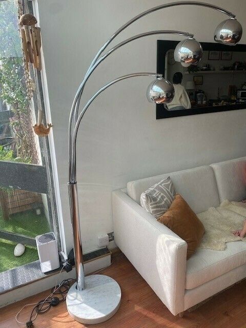 Italian 3 Branch Marble Based Floor Lamp. Base Is 40 Cm Diameter. Used But Not Damaged At All. Good Condition.