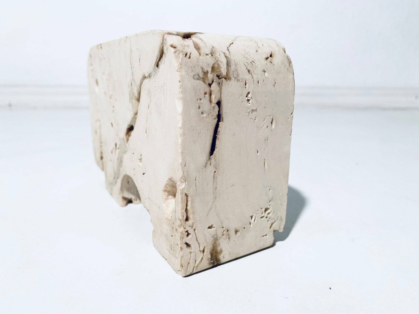 photo furniture Large Fratelli Manelli Stone Elephant Sculpture / Travertino Di Rapolano / Vintage Decor Italy 1960s
