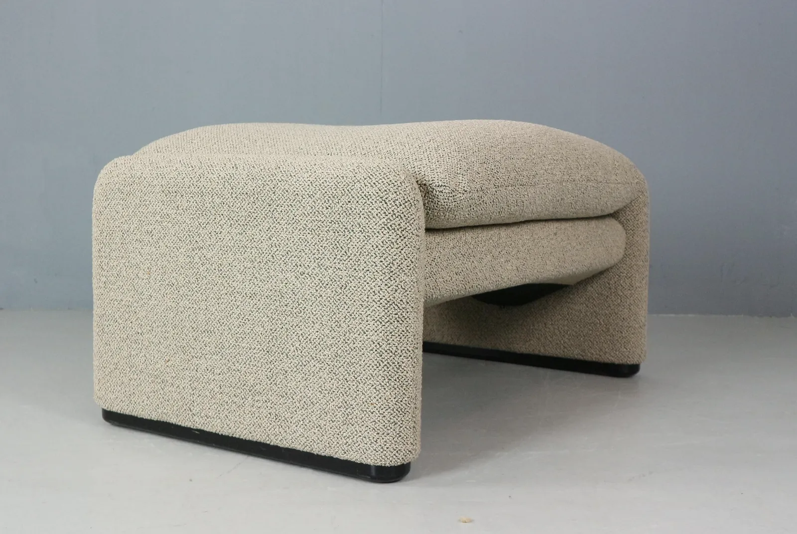 photo for sale Vico Magistretti "Maralunga" Footstool Re Upholstered For Cassina