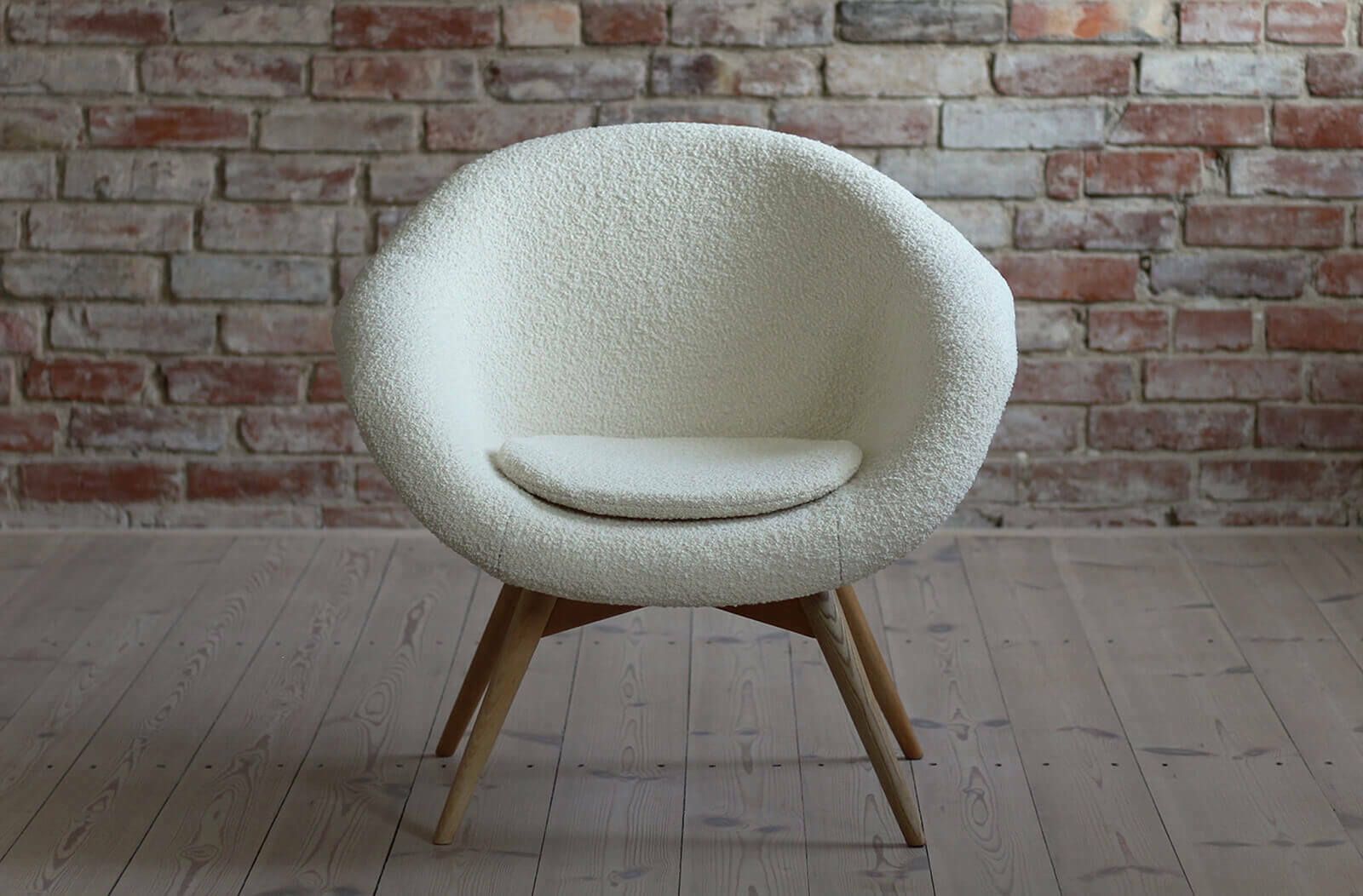 Mid Century Modern Lounge Chair By M. Navrátil, 1950s, French Boucle Fab photo furniture