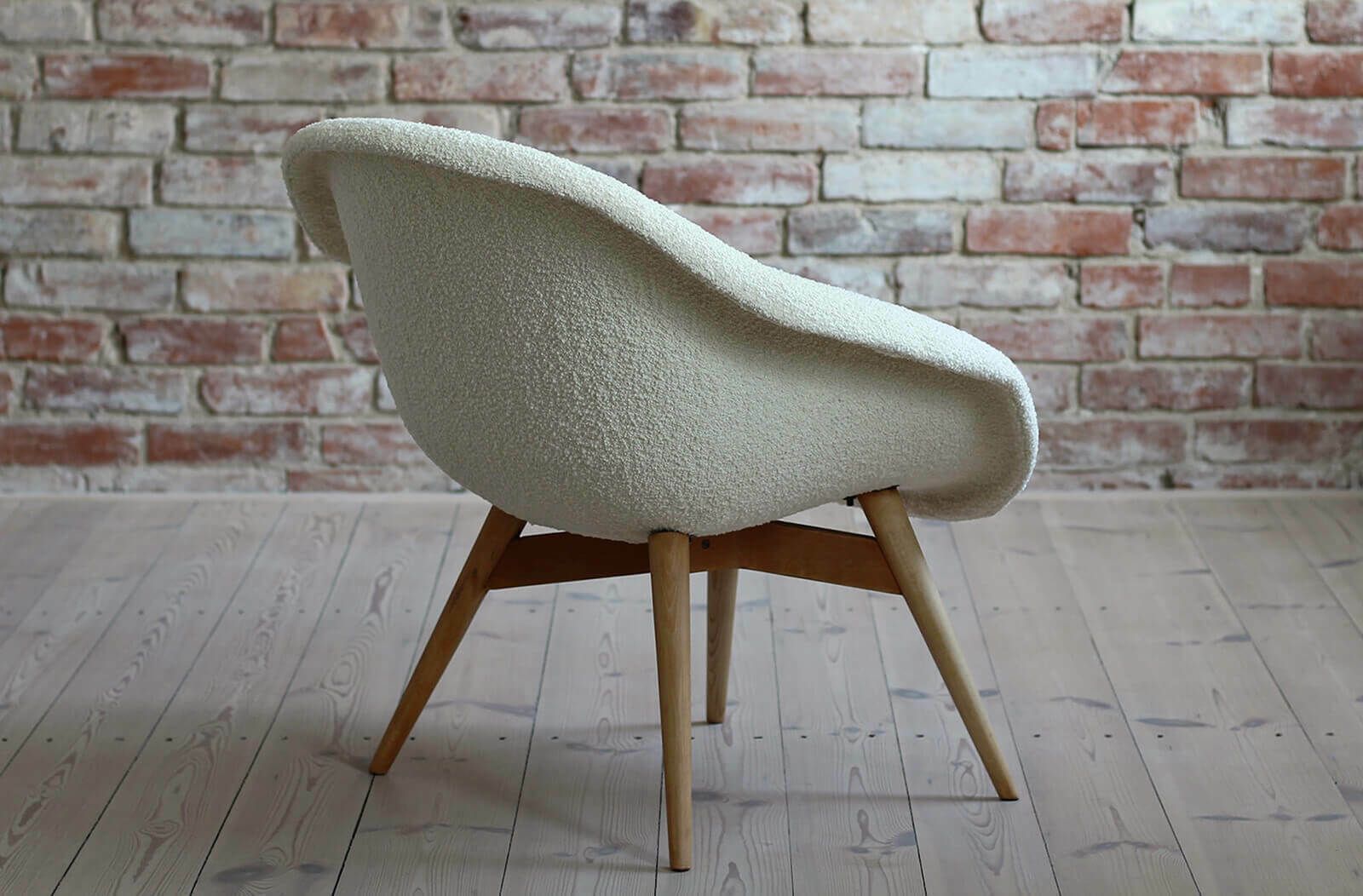 Mid Century Modern Lounge Chair By M. Navrátil, 1950s, French Boucle Fab photo buy