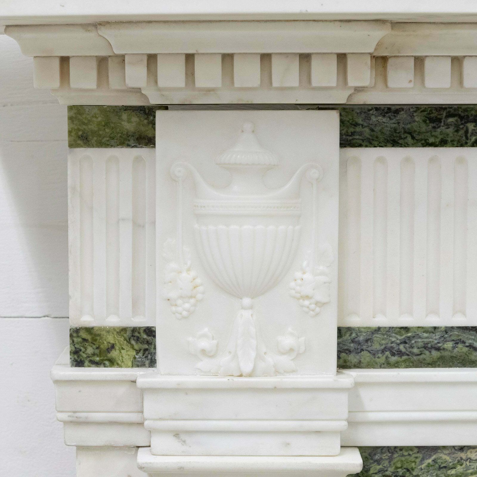 Antique Georgian Chimneypiece With Statuary & Connemara "Irish Green" Marble photo for sale