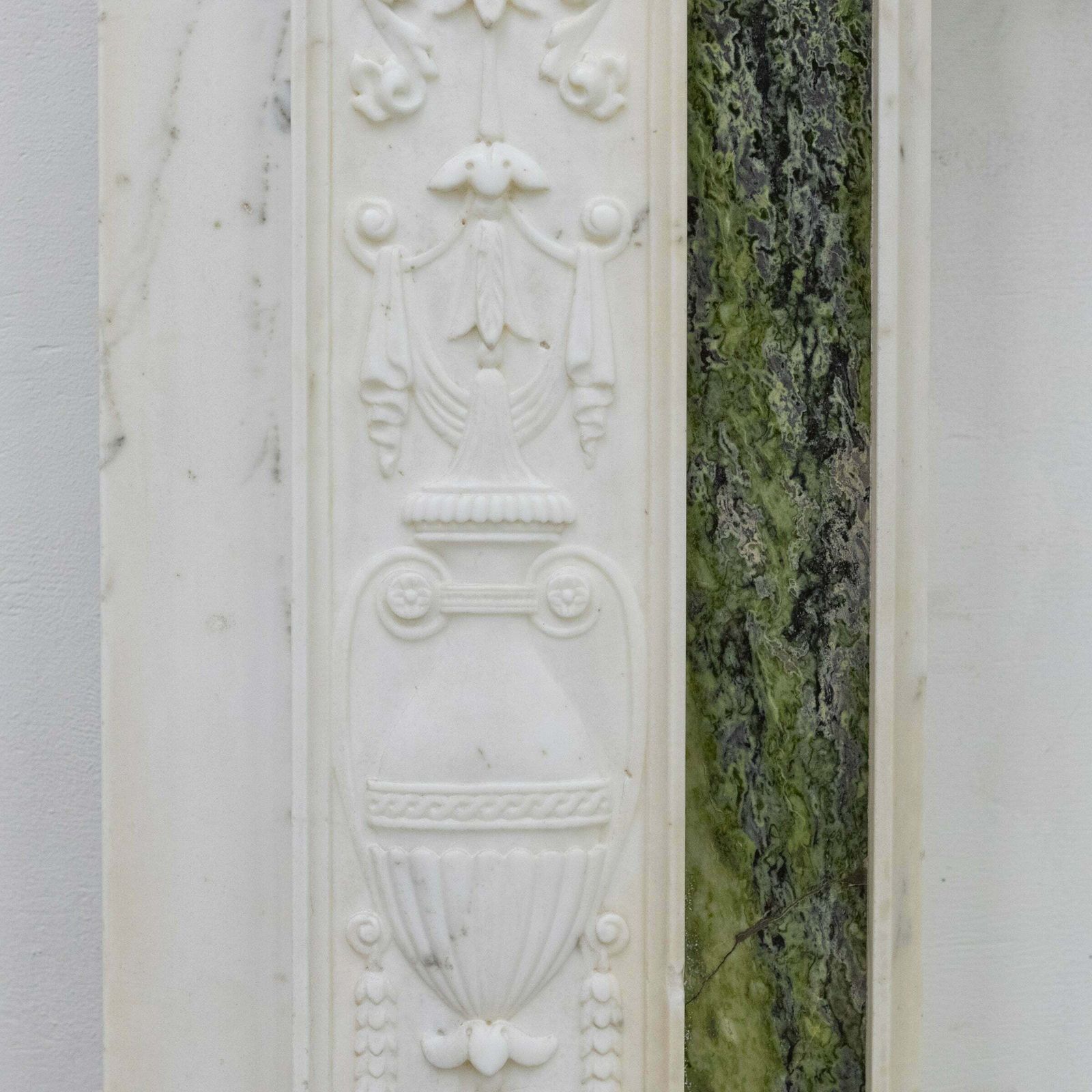Antique Georgian Chimneypiece With Statuary & Connemara "Irish Green" Marble photo buy