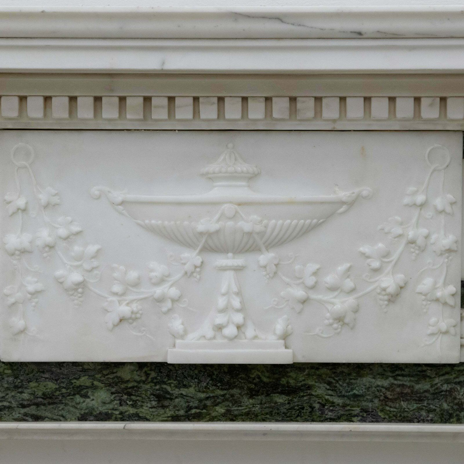 17500.0 Antique Georgian Chimneypiece With Statuary & Connemara "Irish Green" Marble photo