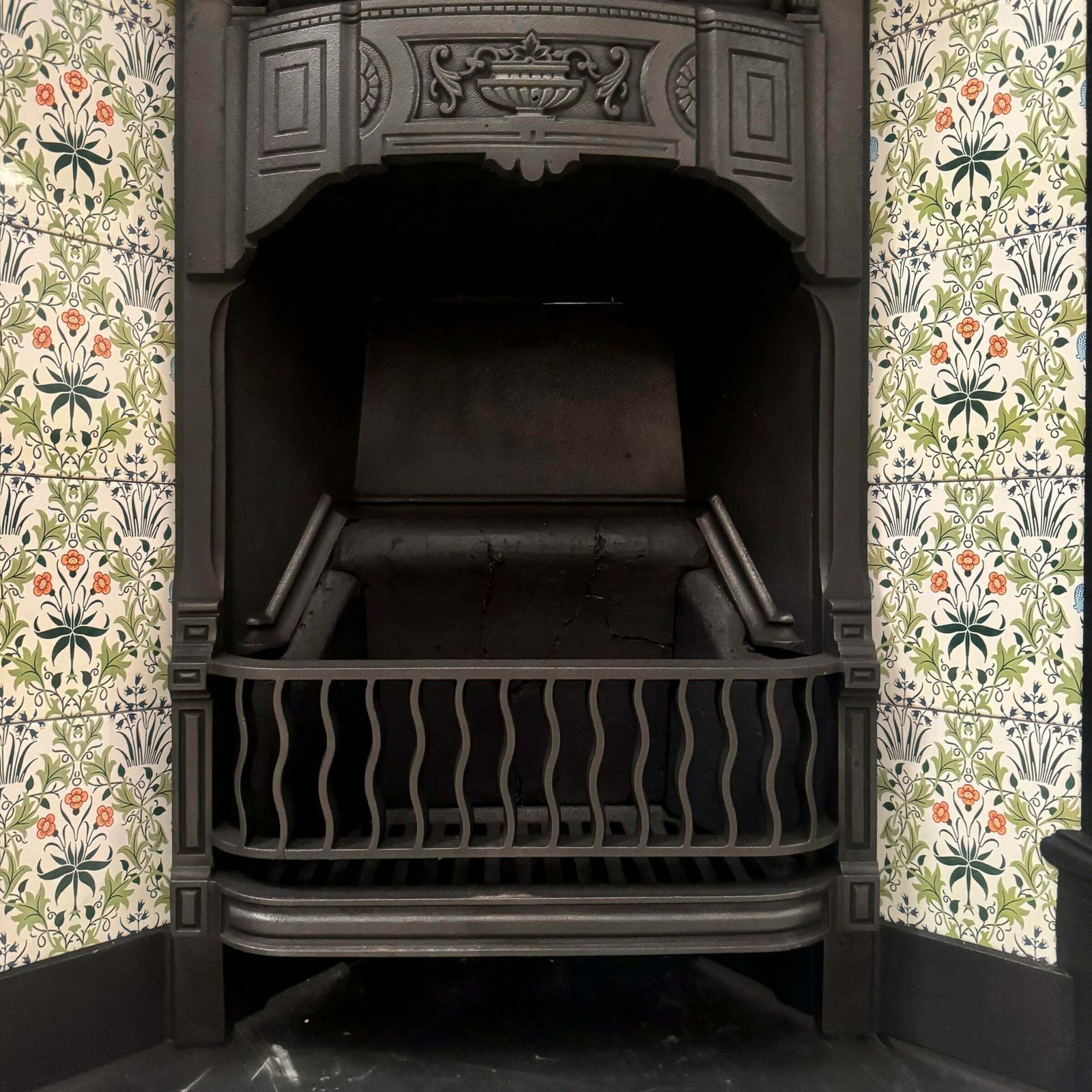 Antique Victorian Tiled Cast Iron Combination Fireplace photo buy