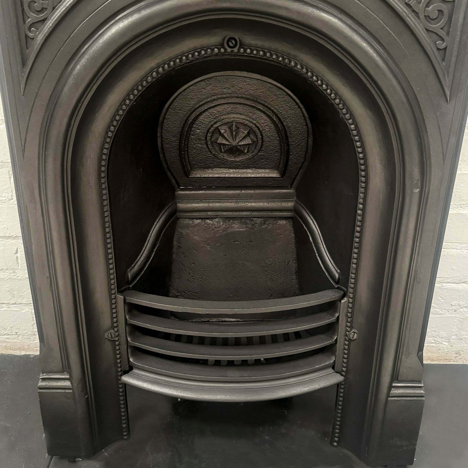 Reclaimed Victorian Cast Iron Arched Combination Fireplace photo 675.0