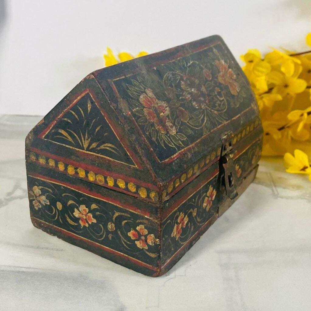 Antique Folk Art Miniature Chest photo furniture