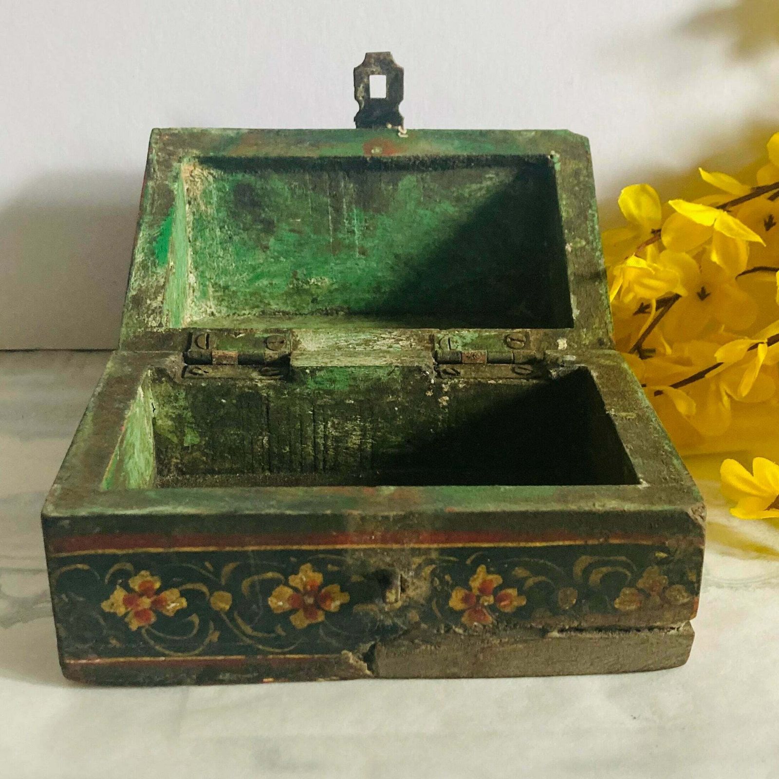 Antique Folk Art Miniature Chest photo Home Decor