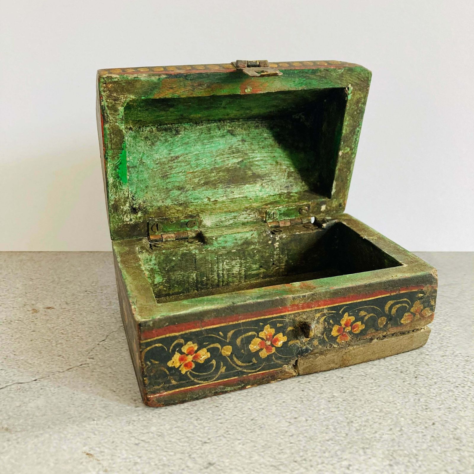 60.0 Antique Folk Art Miniature Chest photo
