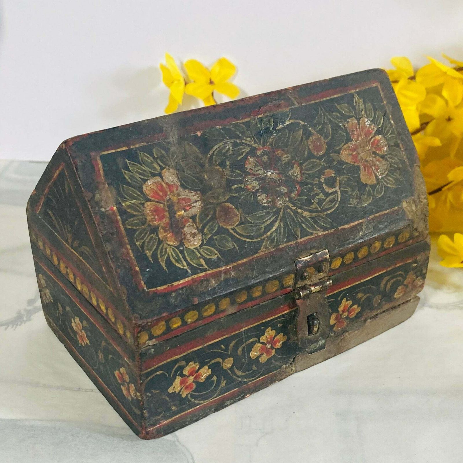 Antique Folk Art Miniature Chest