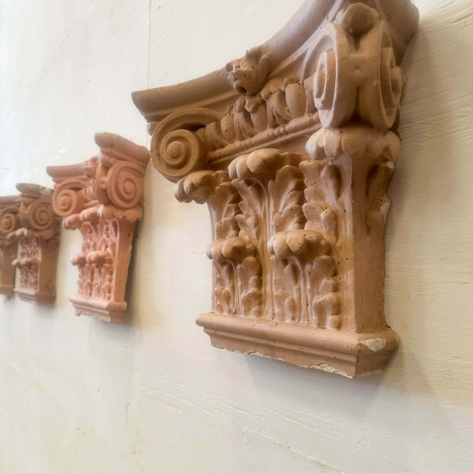 Set Of 4 Plaster Corinthian Capitals photo furniture
